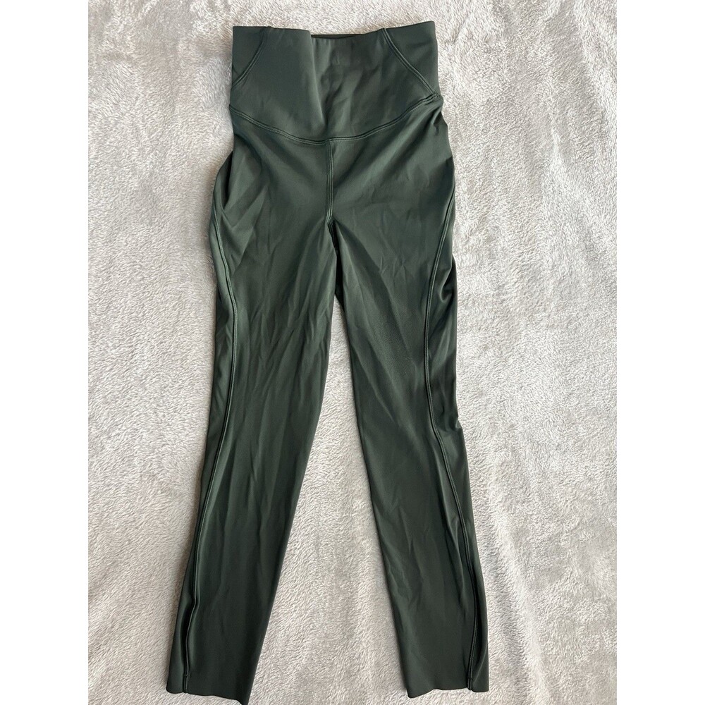 Lululemon Leggings Size 0 Adjustable High Waisted Pant Inner Pocket Olive Green